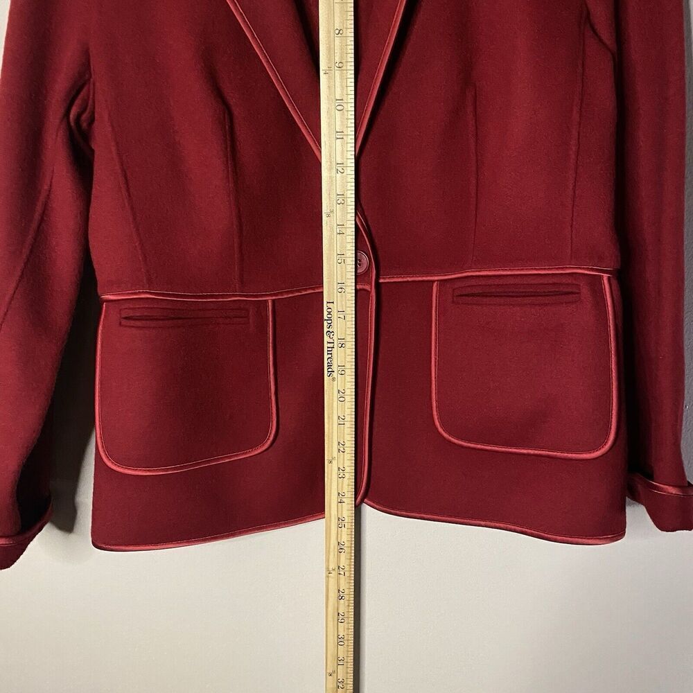 Talbots Classic Wool Blazer Red Sz 14P The Grace Fit Corporate Office Business - Picture 5 of 9